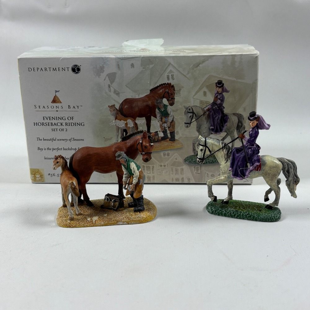 Dept 56 Seasons Bay Evening of Horseback Riding Set of 2 Figurines 56.53601